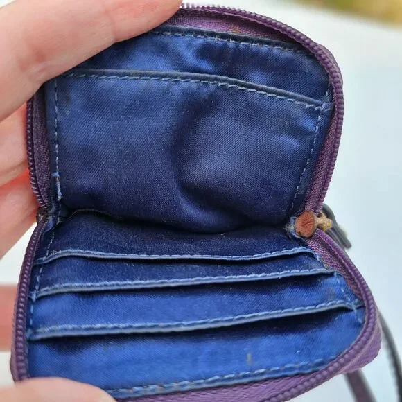 COACH Purple Zip Around Mini Wristlet Clutch Wallet, Pre-owned - Picture 6 of 6